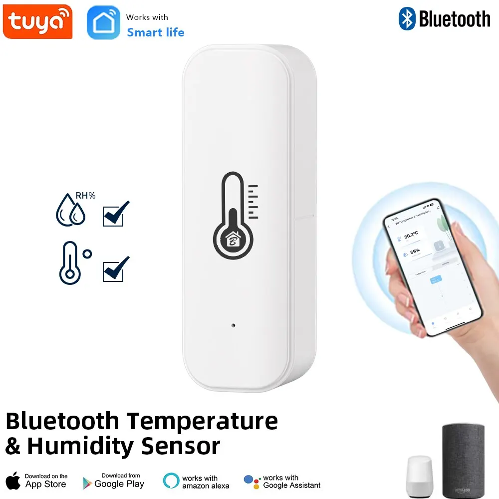 Tuya Bluetooth Temperature Humidity Sensor Mini Compatible with Bluetooth APP Remote Control Thermom