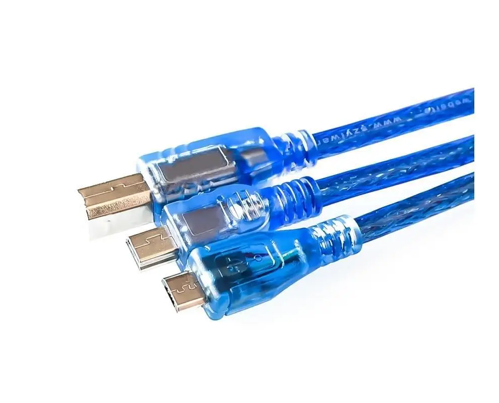 30cm USB Cable for Uno r3 For Nano/MEGA 2560 Leonardo/Pro micro/DUE Blue Quality A type USB/Mini USB