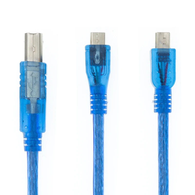30CM USB Cable for Uno R3/Nano/MEGA/Leonardo/Pro Micro/DUE Blue High Quality A Type USB/Mini USB/Mic