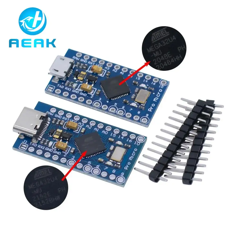 Pro Micro ATmega32U4 5V 16MHz Original Chip Replace ATmega328 For Arduino Pro Mini With 2 Row Pin He