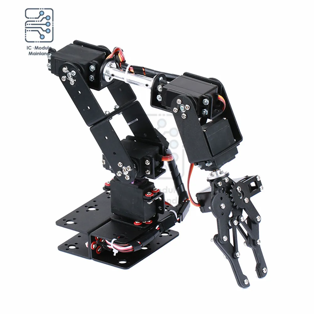 6 DOF Robotic Arm Multi-Degree of Freedom Robot Servo Gripper for Creative Education Kit