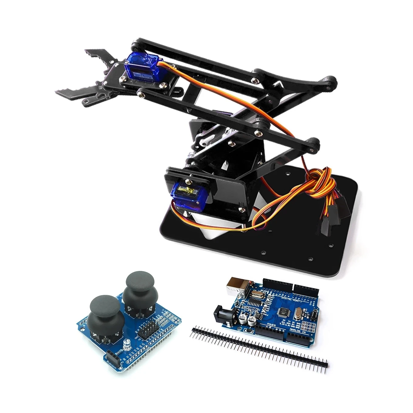 SG90 4 Dof Unassembly Acrylic Mechanical Robot Manipulator Claw For Arduino Robot Arm DIY Kit UNO Pr