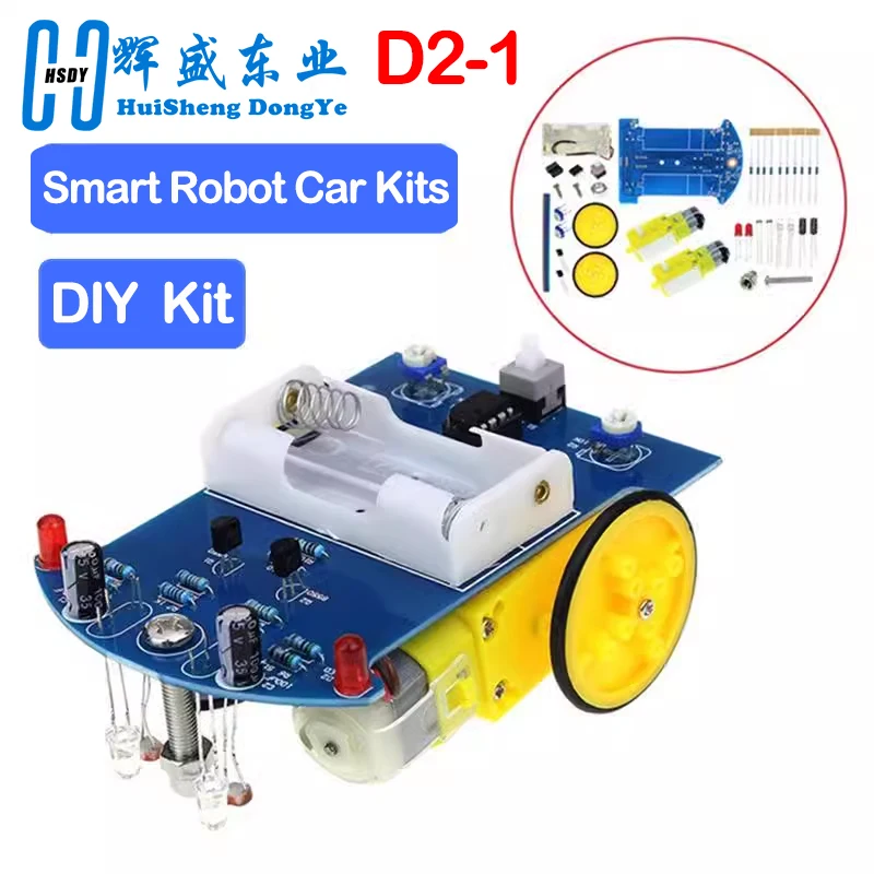 D2-1 Smart Robot Car Kits Intelligent Tracking Line Car Photosensitive Robot DIY Electronic Toy DIY 