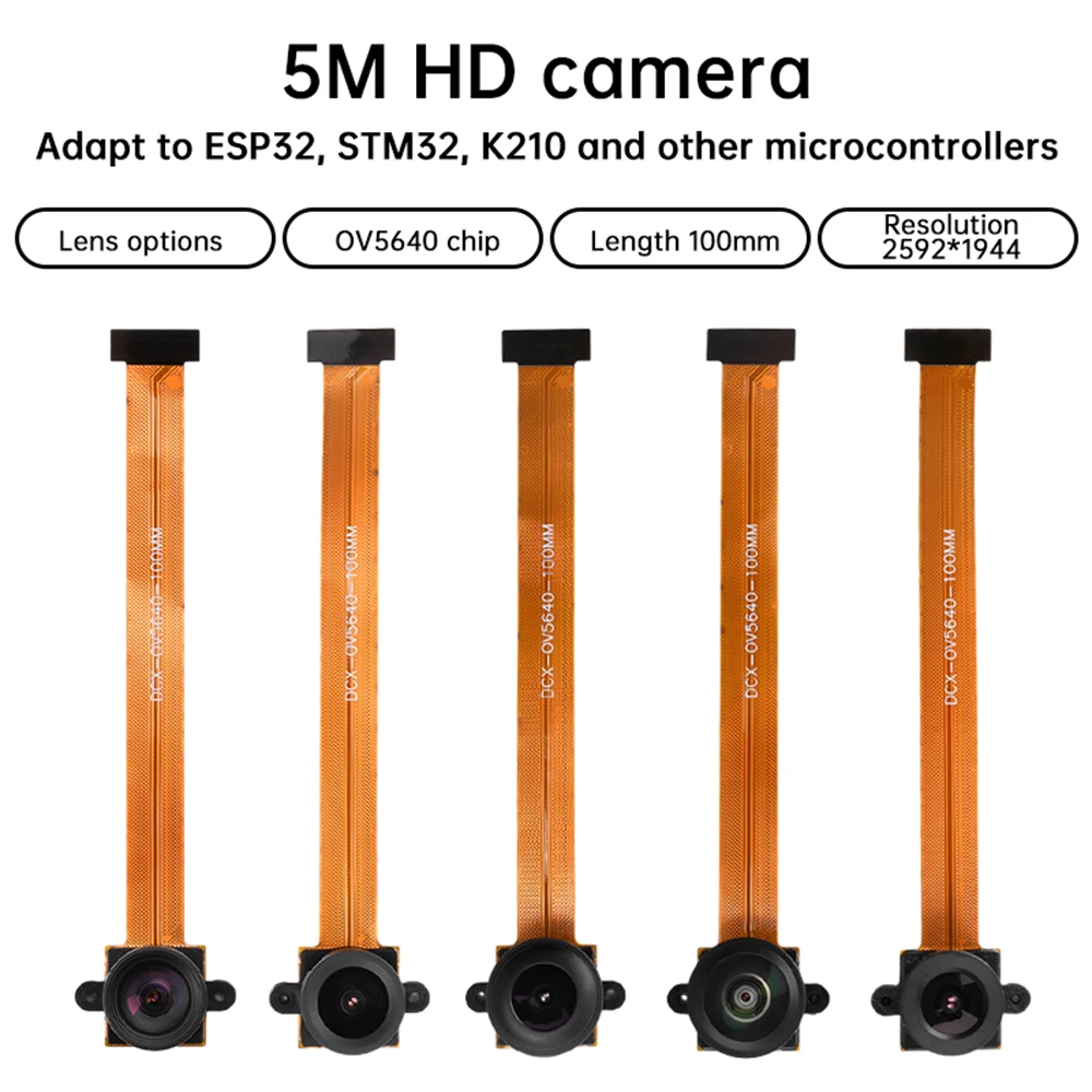 OV5640 Camera Module 100 120 130 200 Degree 3.6MM HD 5 Million Pixels Cam Module DVP Interface For E