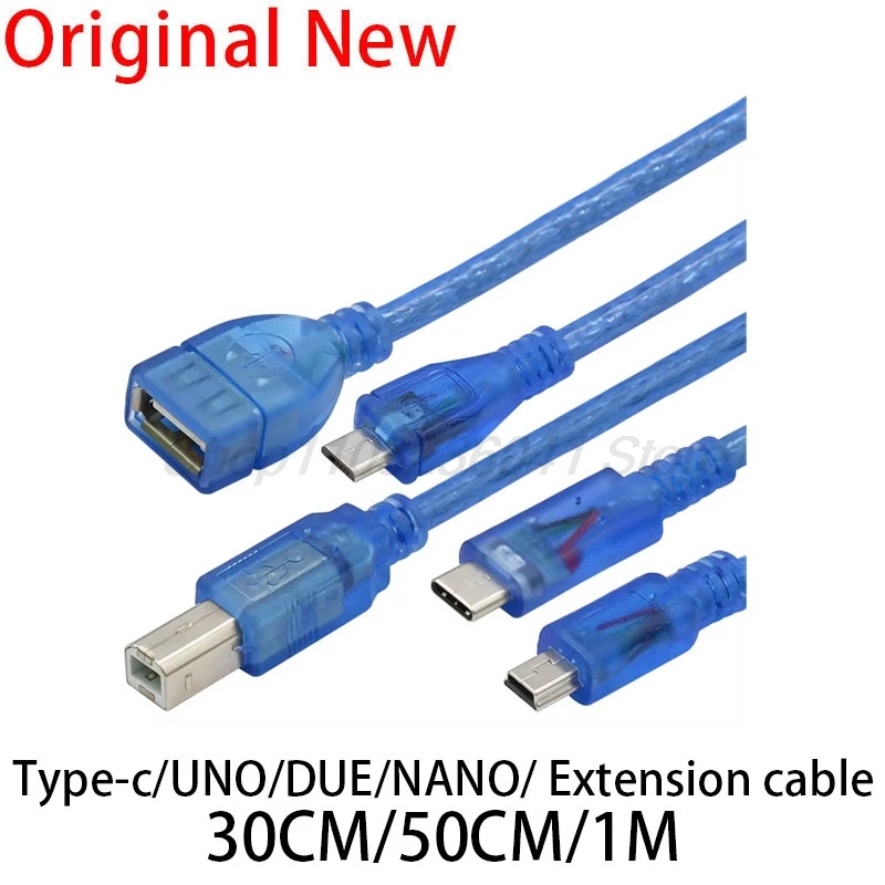 30cm USB Cable For Uno r3 For Nano/MEGA 2560/Leonardo/Pro micro/DUE Blue  Quality A type USB/Mini US