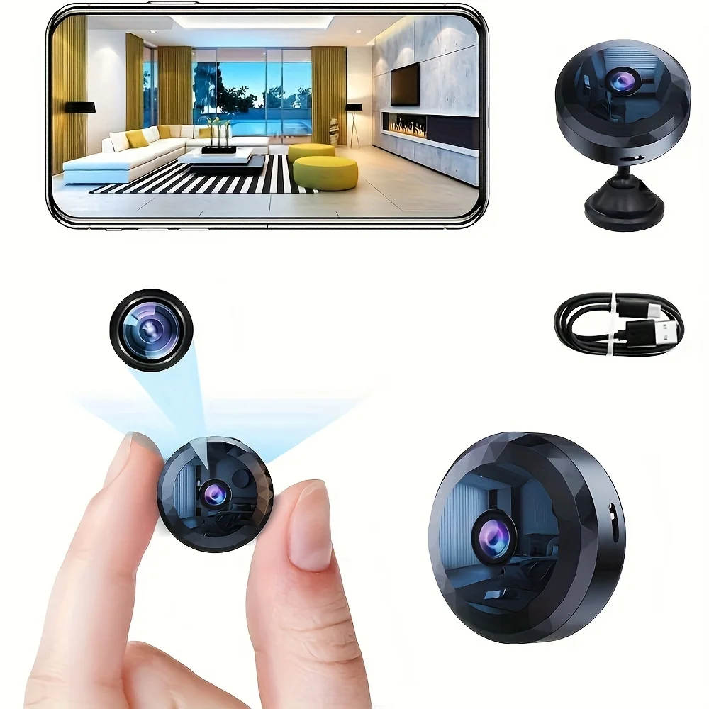 Wireless Mini WiFi Security Camera with Night Vision Motion Detection Rechargeable Battery Easy to M