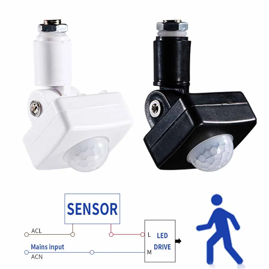 LED Motion Sensor 220V 110V Automatic PIR Infrared Detector 180 Degree Rotating Outdoor Timer Light 
