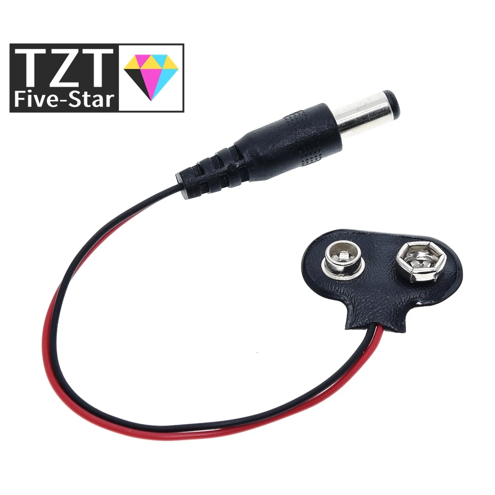 TZT 1/5/10PCS 90 DC 9V Battery button power plug for Arduino Mega 2560 1280 UNO R3 132 9V battery bu