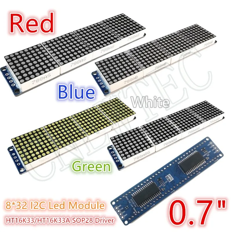 8x32 Led I2C Dot Matrix Module 8*32 788AS/AB/AW/AG/AGG 5 Color HT16K33/HT16K33A SOP20 SOP24 SOP28 fo