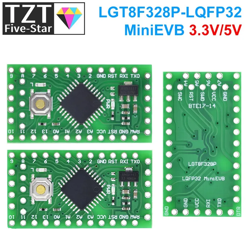 1/2PCS LGT8F328P LQFP32 MiniEVB 3.3V / 5V Replaces Pro Mini ATMEGA328P Fully Compatible For Arduino 
