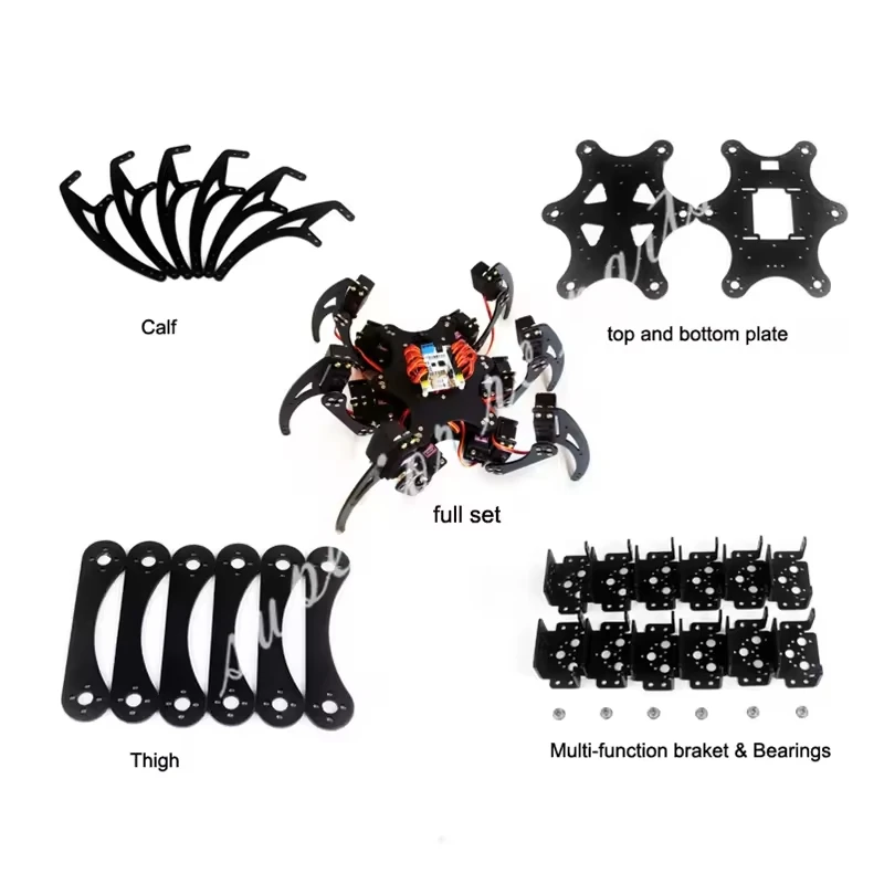 18 DOF Aluminium Hexapod Spider Bracket Six 3 DOF Legs Robot Frame Kit with Ball Bearing Fully For P