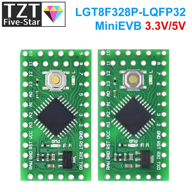 TZT 1/3PCS LGT8F328P LQFP32 MiniEVB 3.3V / 5V Replaces Pro Mini ATMEGA328P Fully Compatible For Ardu
