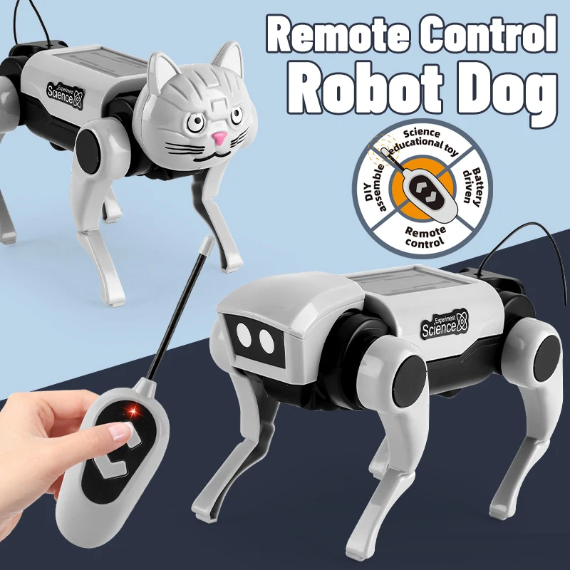 Rc Robot Children's Remote Control Mechanical Dog Toy Science Teaching Diy Assembling Model Electric