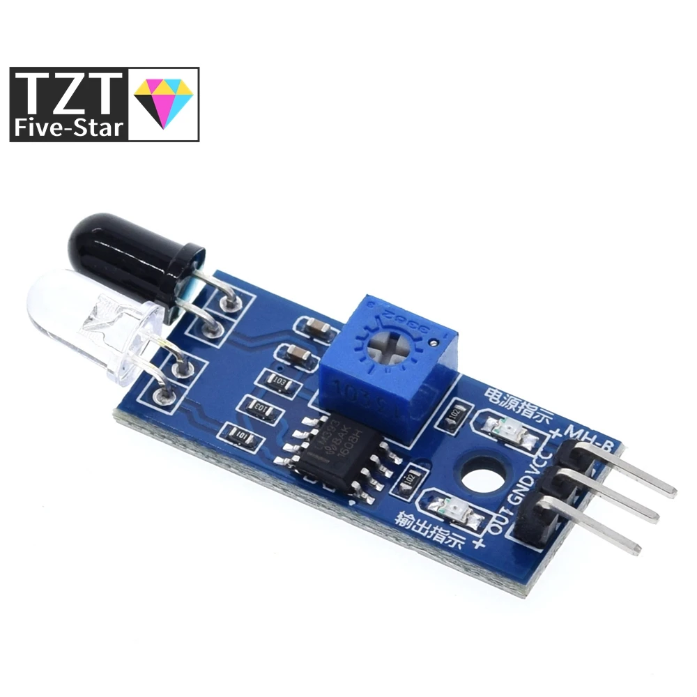 GREATZT 1/5PCS IR Infrared Obstacle Avoidance Sensor Module 3-Pin Reflective Photoelectric for Ardui