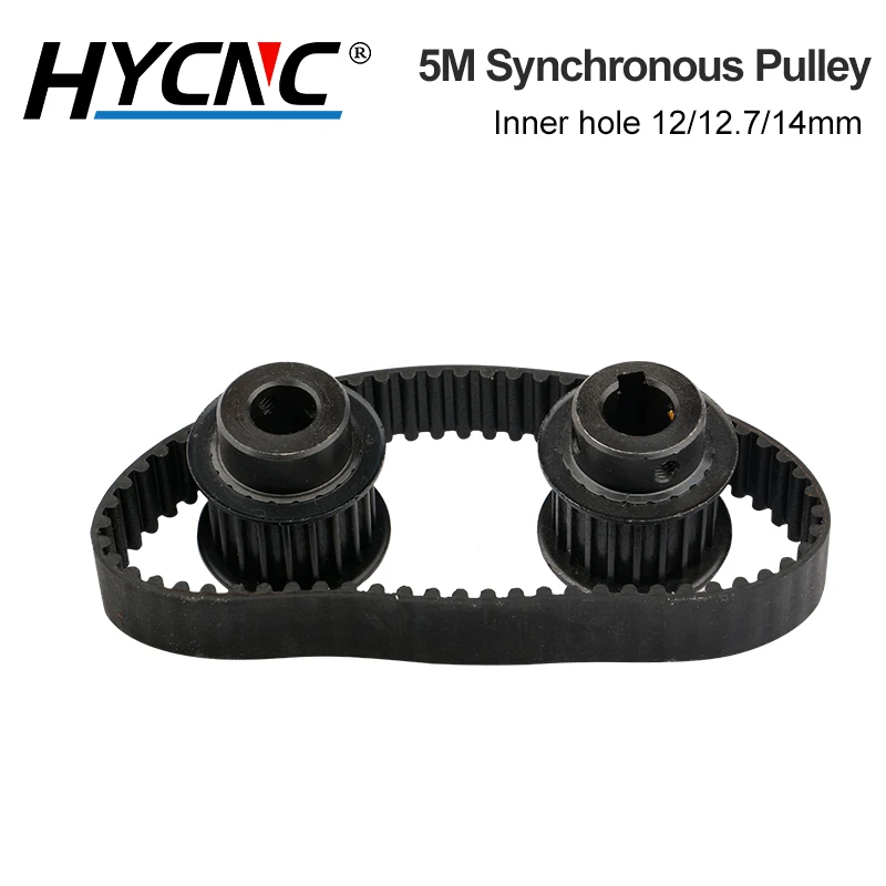 5M Timing Belt Pulley 18 20 30 Tooth Gear Hole Bore 12.7 14 19mm Speed Wheel Cnc Router Gearbox Rati