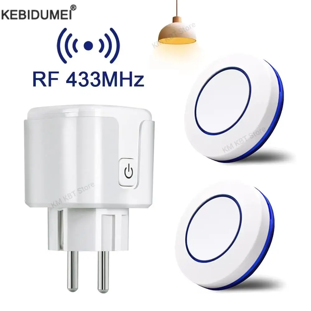 RF 433MHz Wireless Remote Control 220V 110V Relay Receiver Smart Socket Electric Plug Electrical Out