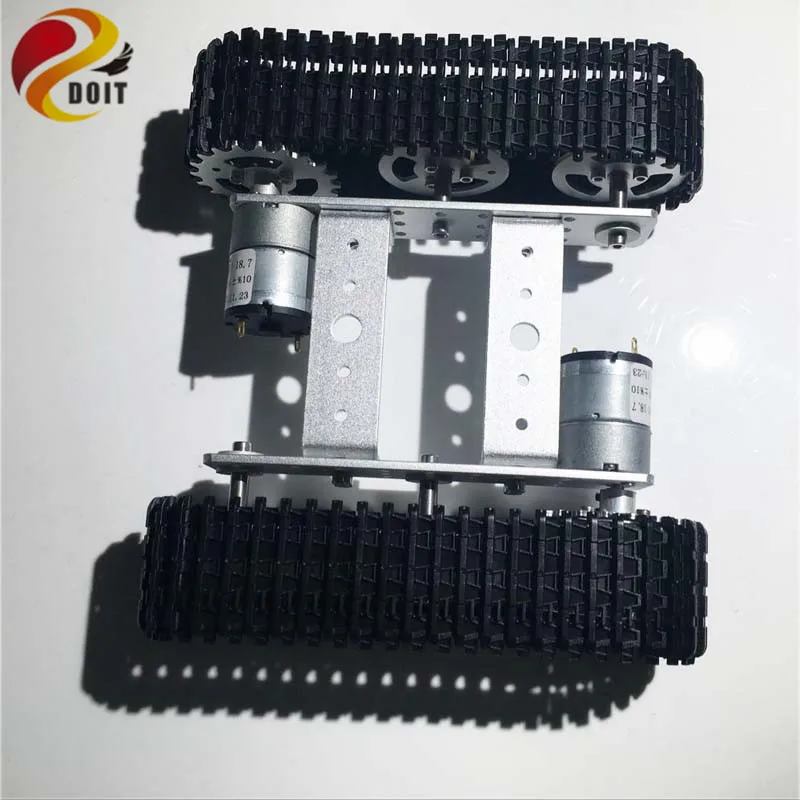 Metal Tracked Tank Chassis mini T100 Tracked Vehicle Smart Car with 2 Motor for Robot Competition Gr
