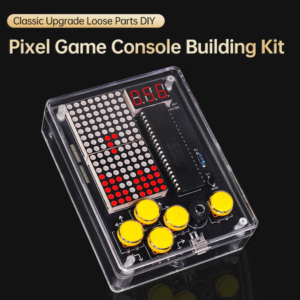 7 Pixel Game Console Kits Puzzle Pixel Game Console 51 Single-chip DIY Welding Practice Parts Electr