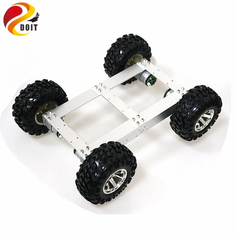 C4 4wd Smart Car Chassis Kit 4 Motor Drive Mobile Robot Hall Motor for Electronic Competition Gradua