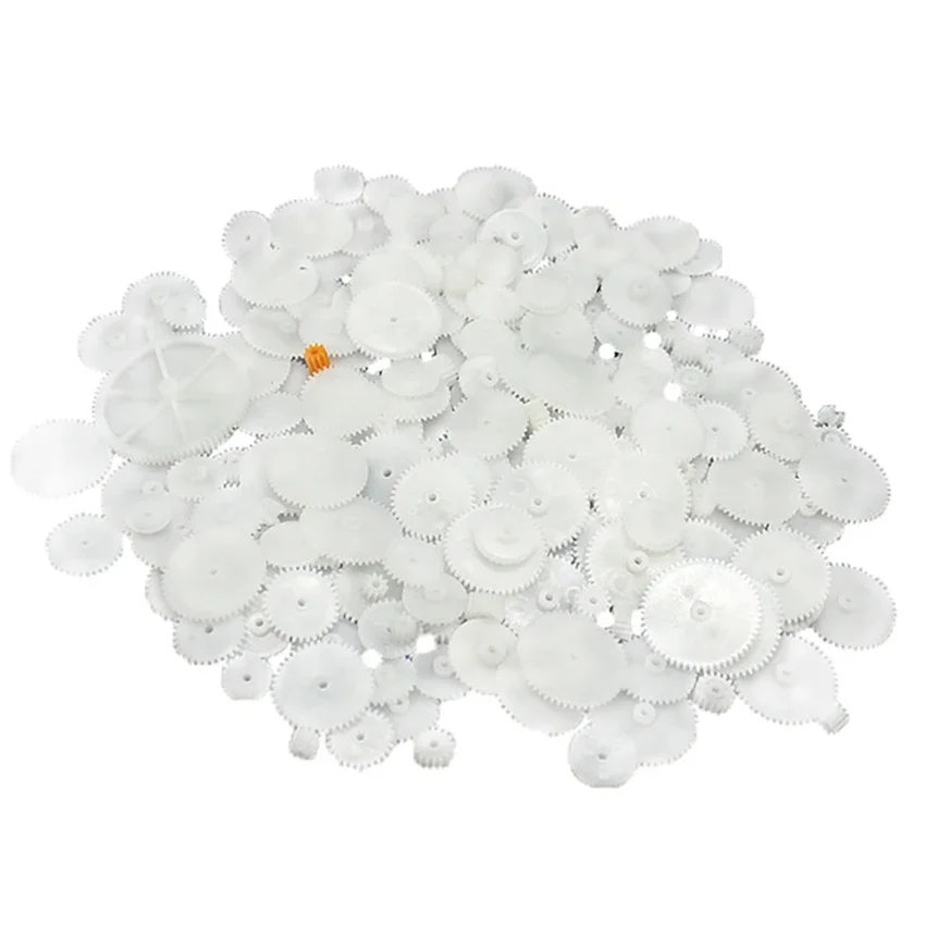 81Pcs/set 0.5 Modulus Gear Pack Kit Plastic Motor Gear Pack Set Gearbox Sector Teeth Racks Pulleys D