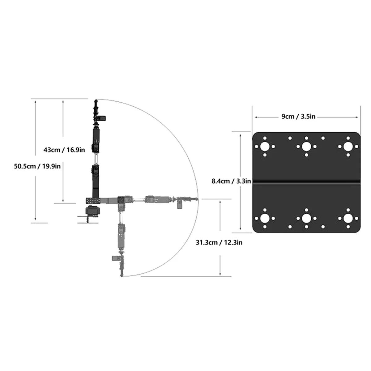 B13C  6DOF Robot Mechanical Arm Clamp Claw Kit DOF Manipulator Industrial Grade Manipulator for Robo