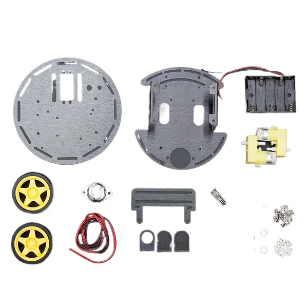 Suitable for DFRobot 3PA aluminum alloy three-wheeled robot trolley kit with battery case Suitable f