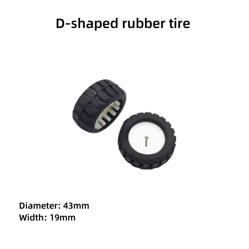 43MM D-Shaped Hole Rubber Tire-N20 Gear Motor Specific for Robot/Line Following Car Models High Elas