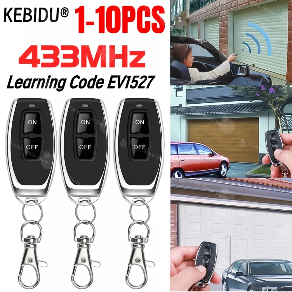 1-10PCS 433MHz RF Wireless Remote Control Learning Code EV1527 Smart Home 2CH Transmitter For Car Ga