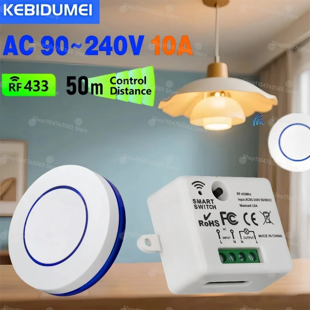 RF 433 MHz Smart Switch Mini DIY Wireless Remote Control Light Switches 10A Relay Receiver Automatio