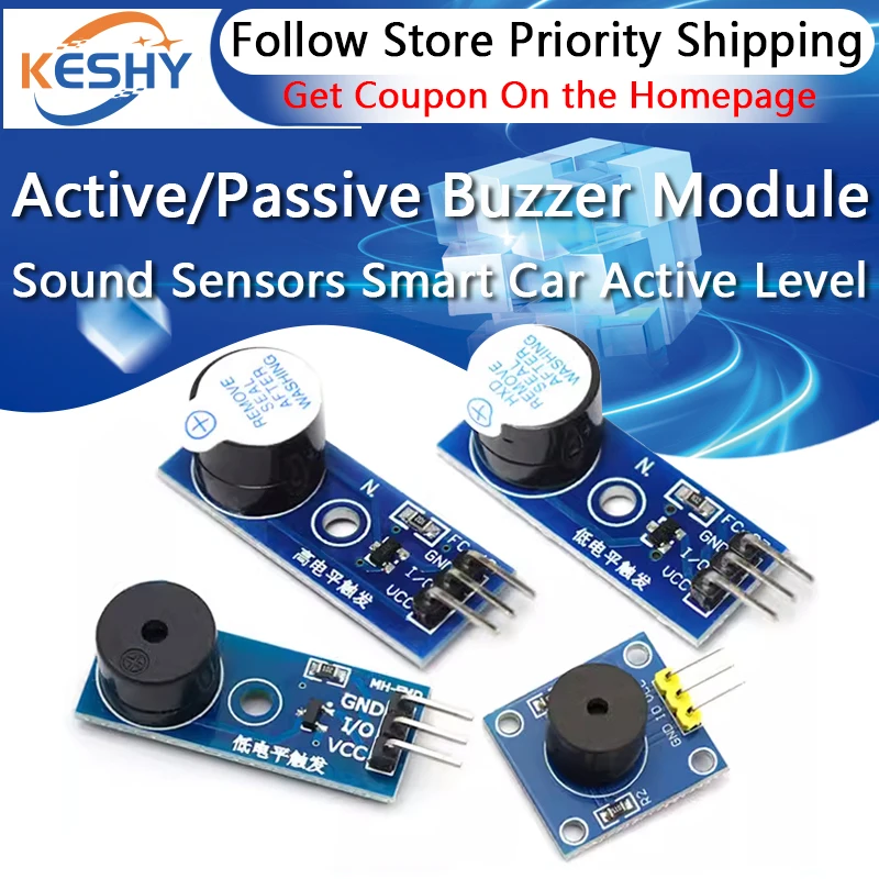 1-10PCS High Quality Active / passive Buzzer Module for Arduino DIY Kit Active buzzer low level modu
