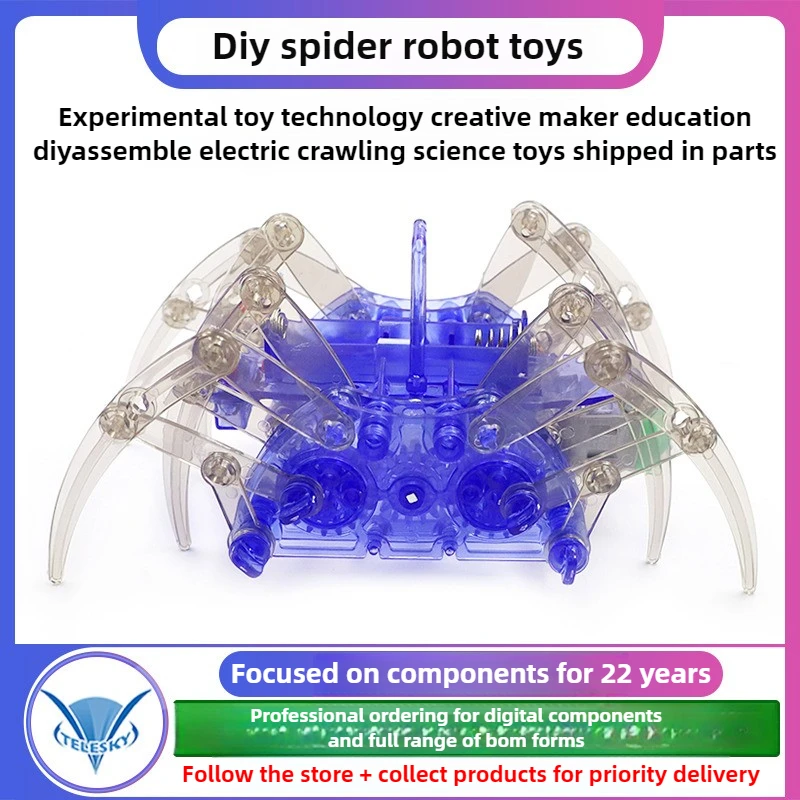 Spider Robot Childrens Toy DIY Robot Kit with 8 Legs Electronic Robotic Interactive Electronic Spide