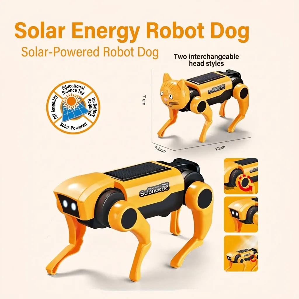 Solar Robot Dog DIY Kit STEM Science Experiment Toy for Kids Educational Building Set Technology Inv