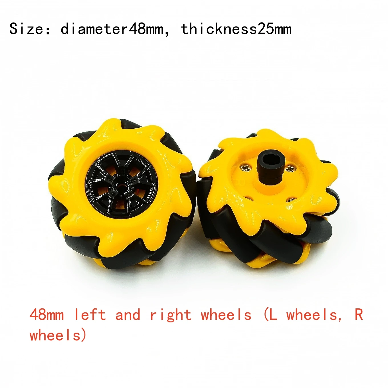 Robot Car Chassis Accessories: Mecanum Wheels, Omni Wheels (48mm Left & Right Wheels) –DIY Toy Parts