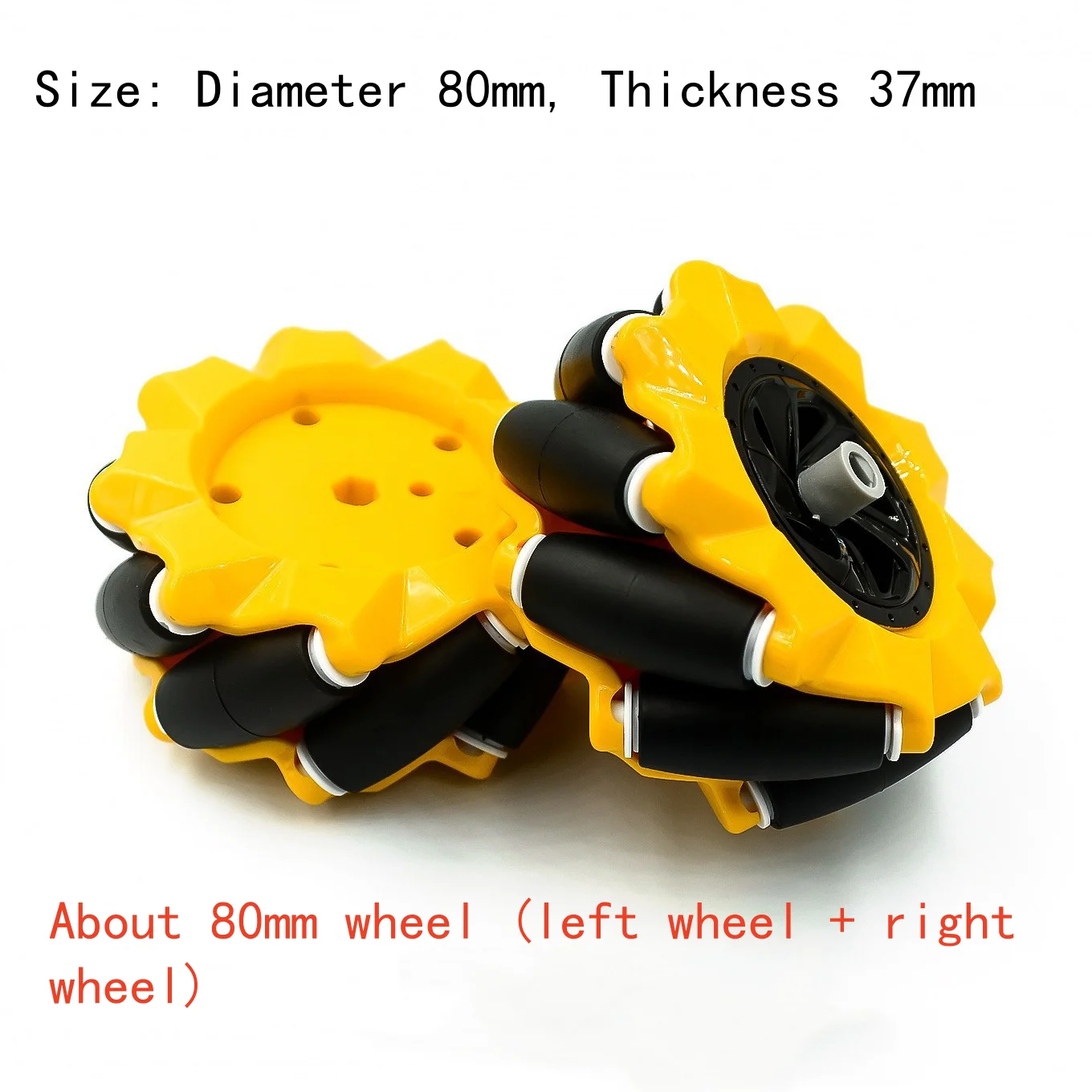 Robot Car Chassis Accessories: Mecanum Wheels, Omni Wheels (80mm Left & Right Wheels)– DIY Toy Parts