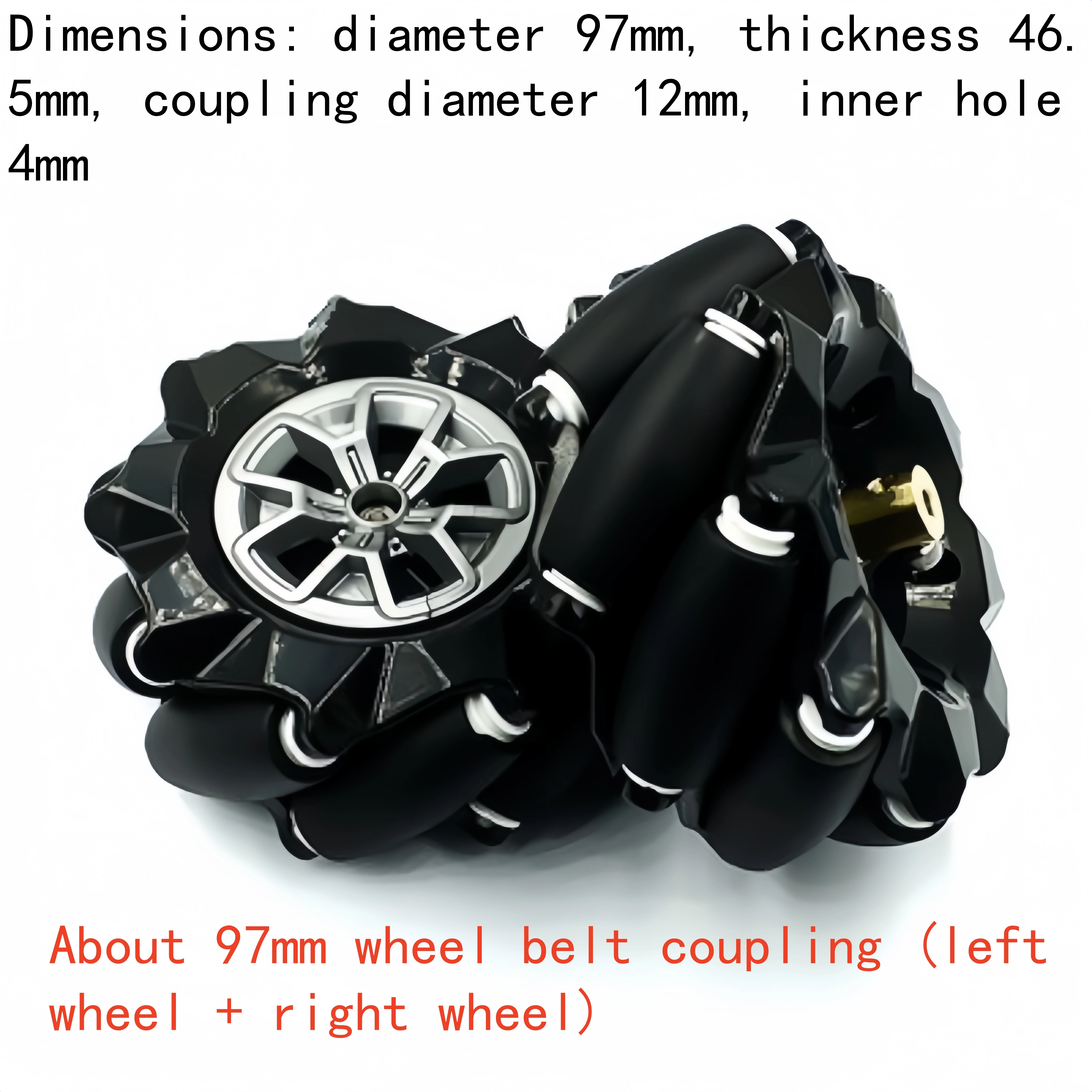 Robot Car Chassis Accessories: Mecanum Wheels, Omni Wheels (97mm Left & Right Wheels)– DIY Toy Parts