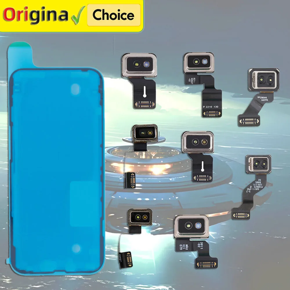 AiinAnt Sticker + Flex Proximity Ambient Light Lidar Sensor Flex Cable For iPhone 15 14 13 12 Pro Ma