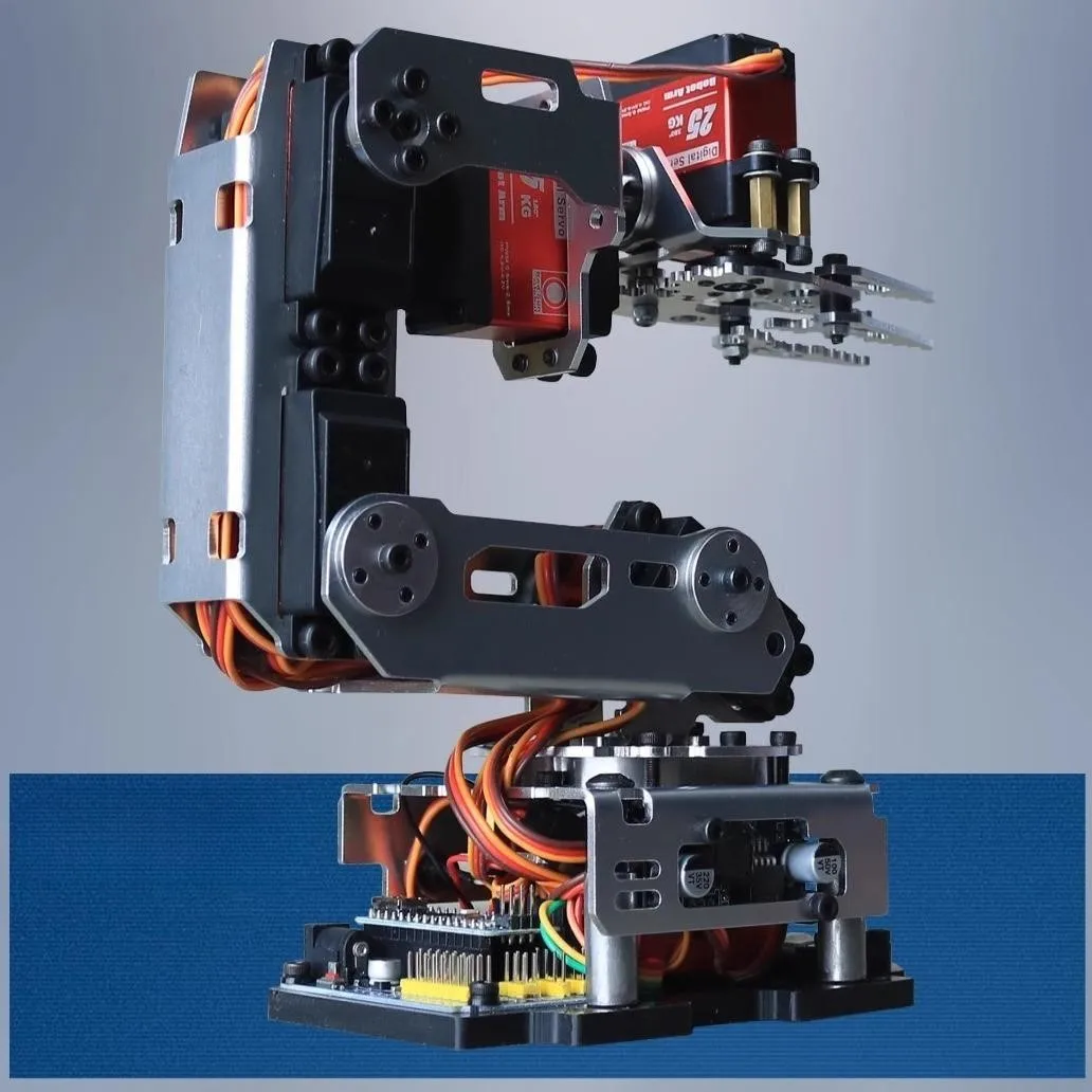 APP Control 6 Dof Metal Mechanical Arm Aluminum Alloy Bracket High Quality Robot Arm for Arduino Rob