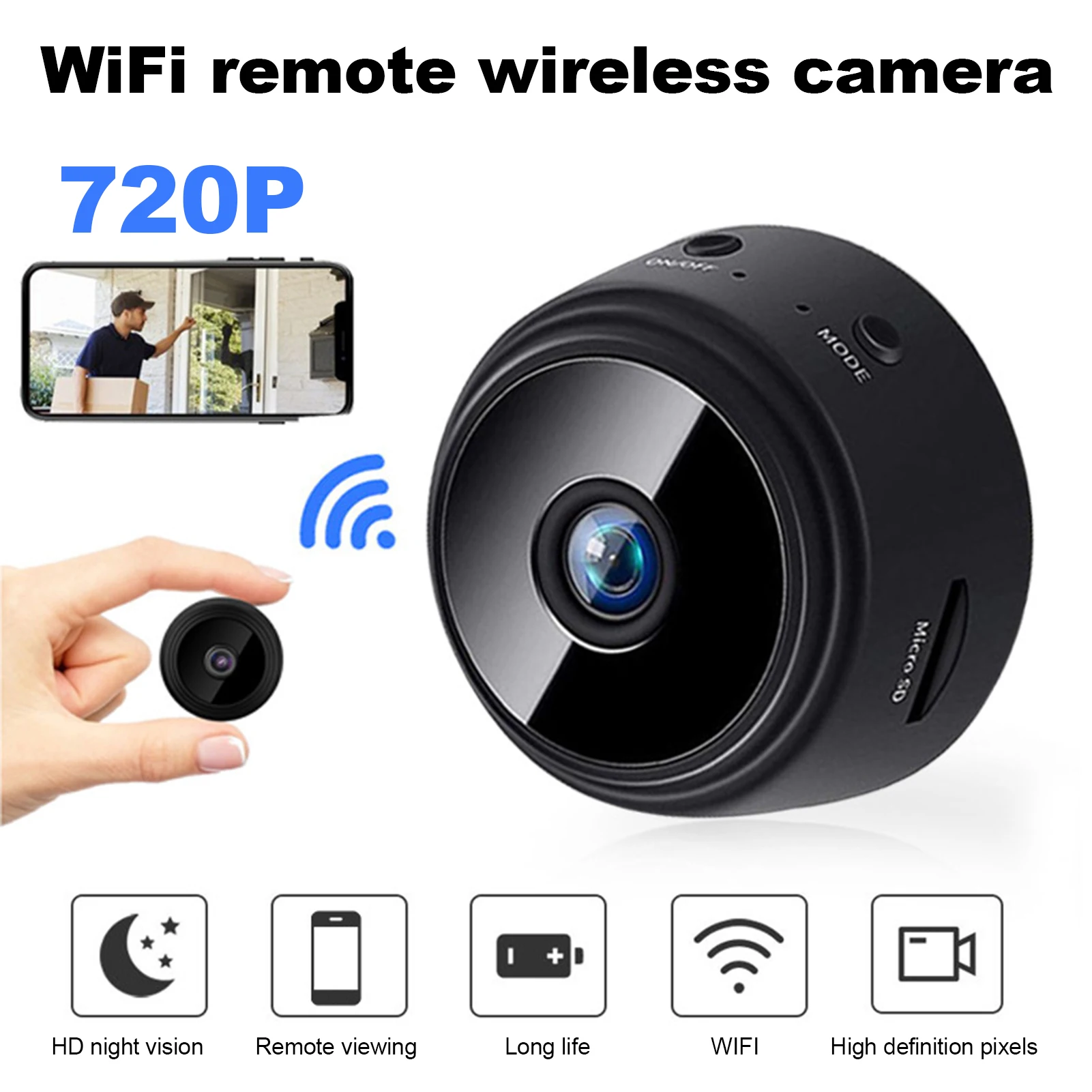 Mini HD 720P Wireless Hidden Camera Home WiFi Remote Security Cameras Motion Detection Instant Appre