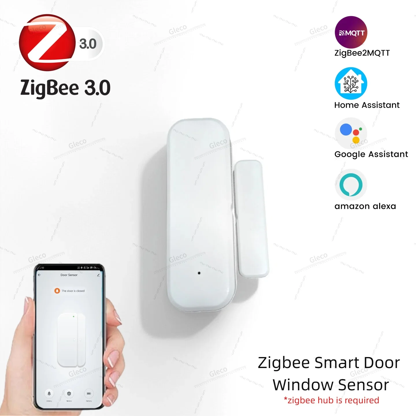Zigbee Window Door Sensor Detection Magnetic Window Sensor Door Open Close Alarm Detector For Smart 