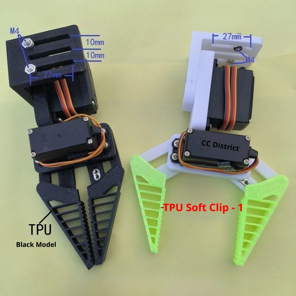 MG996R Two-Axis 1DOF Robotic Arm TPU Flexible Gripper Robotic Hand Holder Robotic Claw DIY Science a