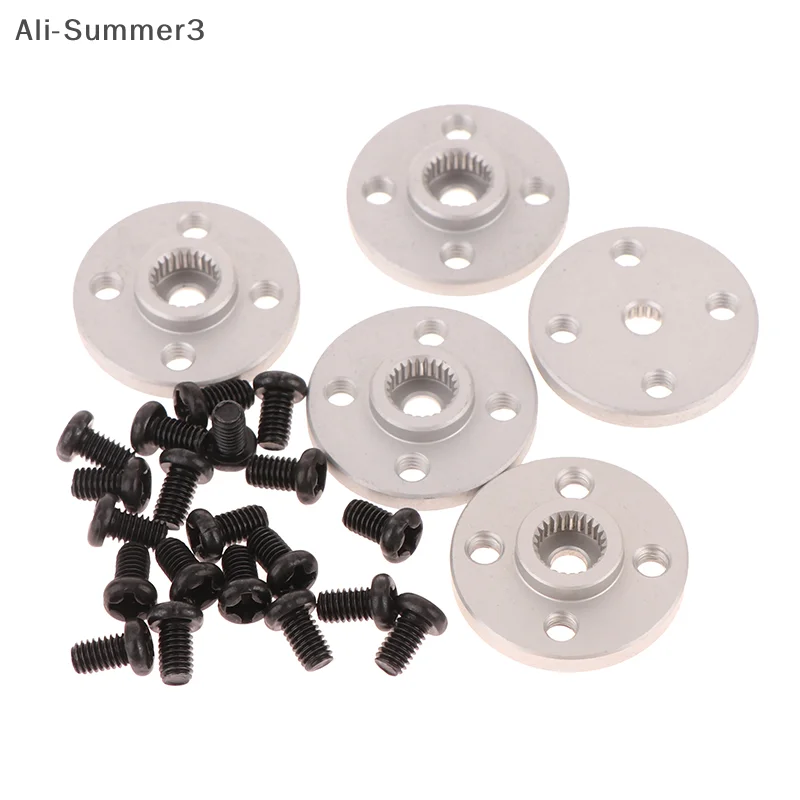 5Set Aluminum Alloy Steering Gear Disc Stent 25T Servo Arm Round Type For MG995 MG996R RC Robot Car 