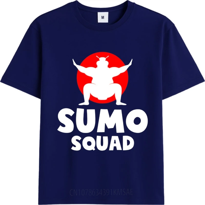 Casual summer Teenagers t-shirt Sumo Wrestler Silhouette Red Circle White Text Short Sleeve Workout 