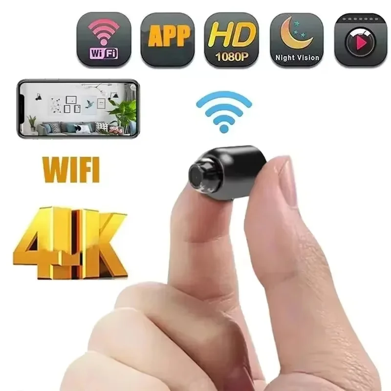 Mini Camera 1080P Clear Night Vision Lightweight Portable Premium Cams Motion Detection Wireless Sur
