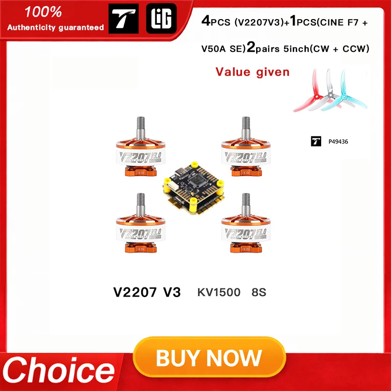 T-Motor Velox V2207 V3.0 Brushless Motor 1500KV 1750KV 1950KV 2050KV 2550KV 4S 6S for FPV Racing Fre