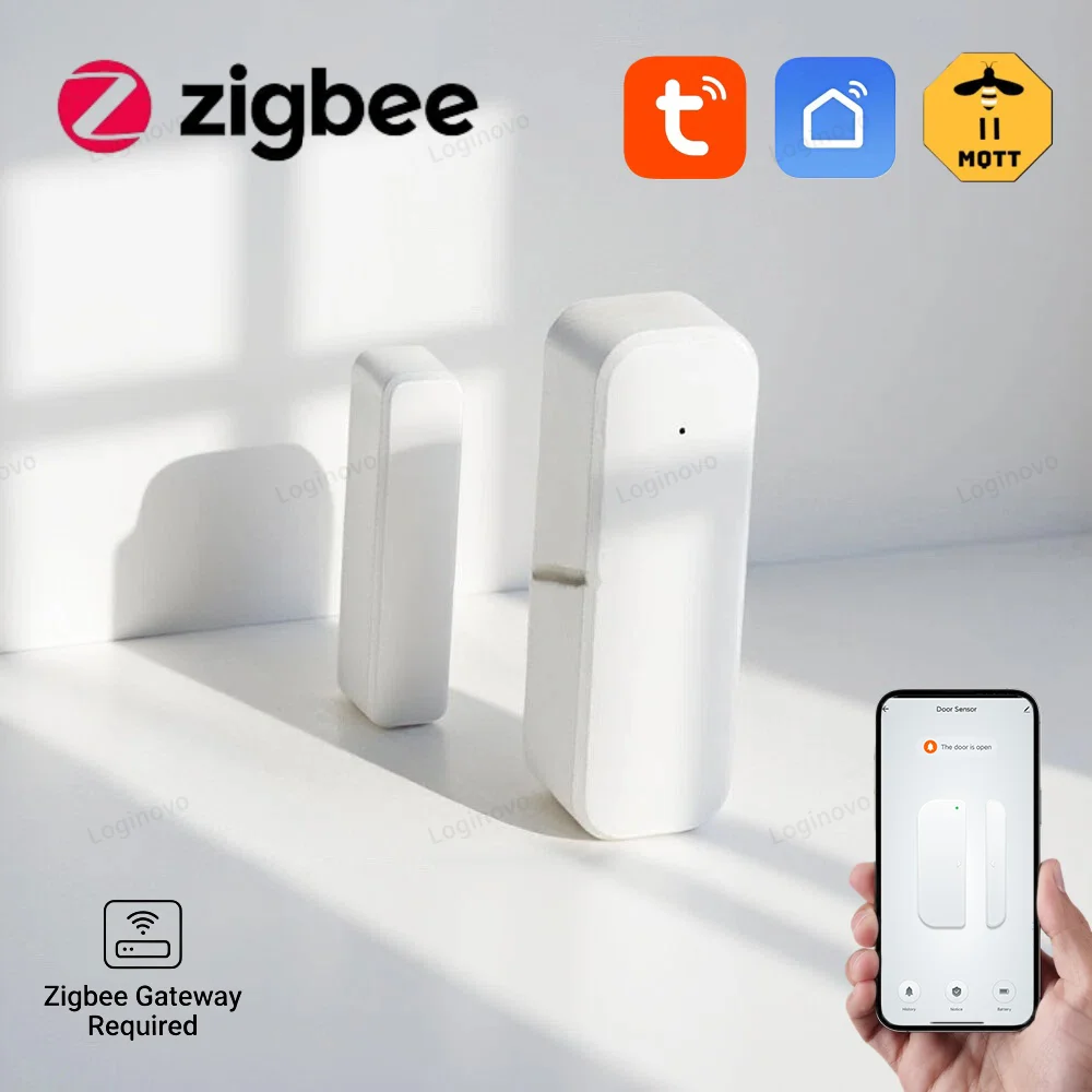 Zigbee Door Window Entry Sensor Smart Security Burglar Magnetic Alarm Work With Alexa Google Home Tu