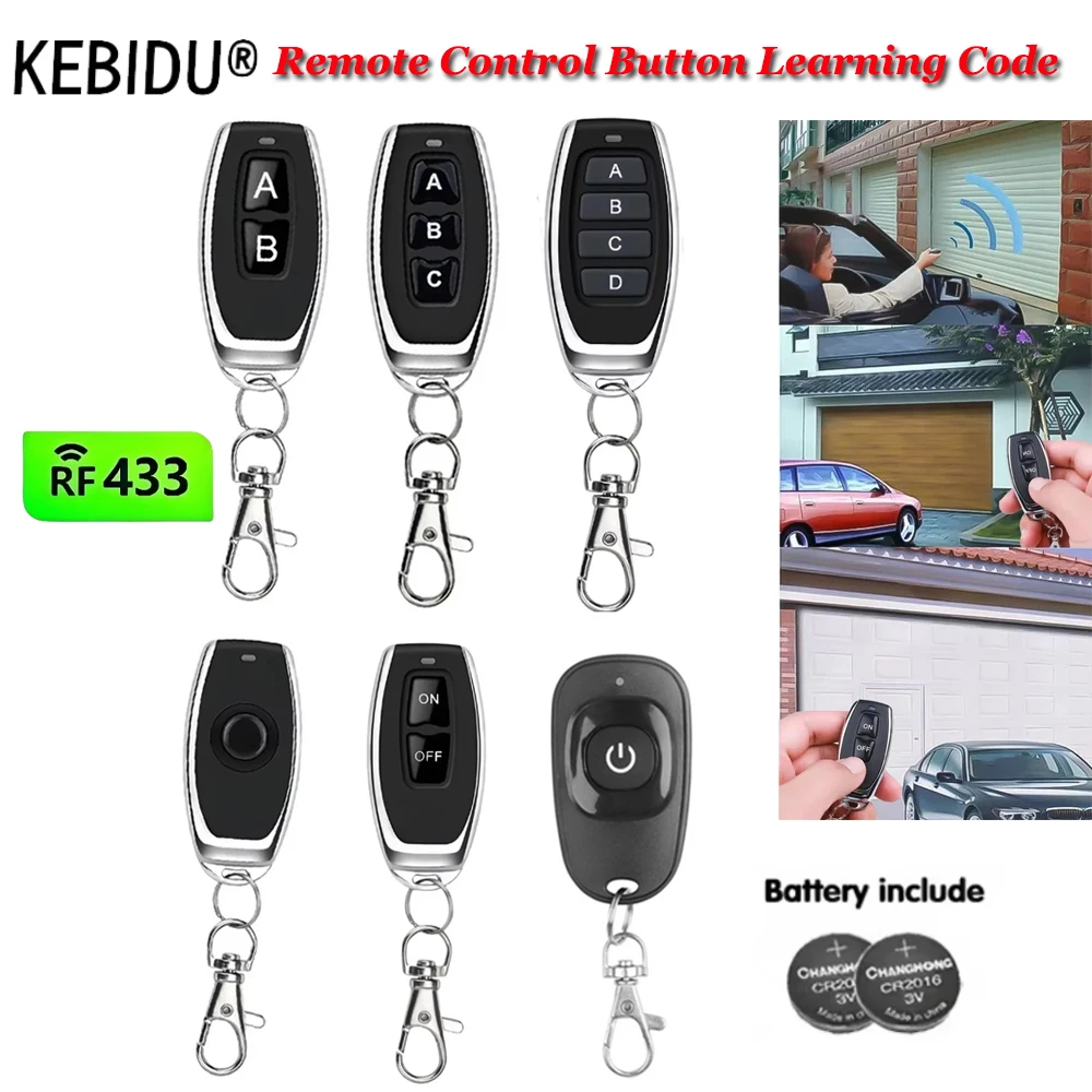 KEBIDU 433Mhz Wireless RF Remote Control EV1527 Learning Code Smart Home Transmitter ForLed Light Ca