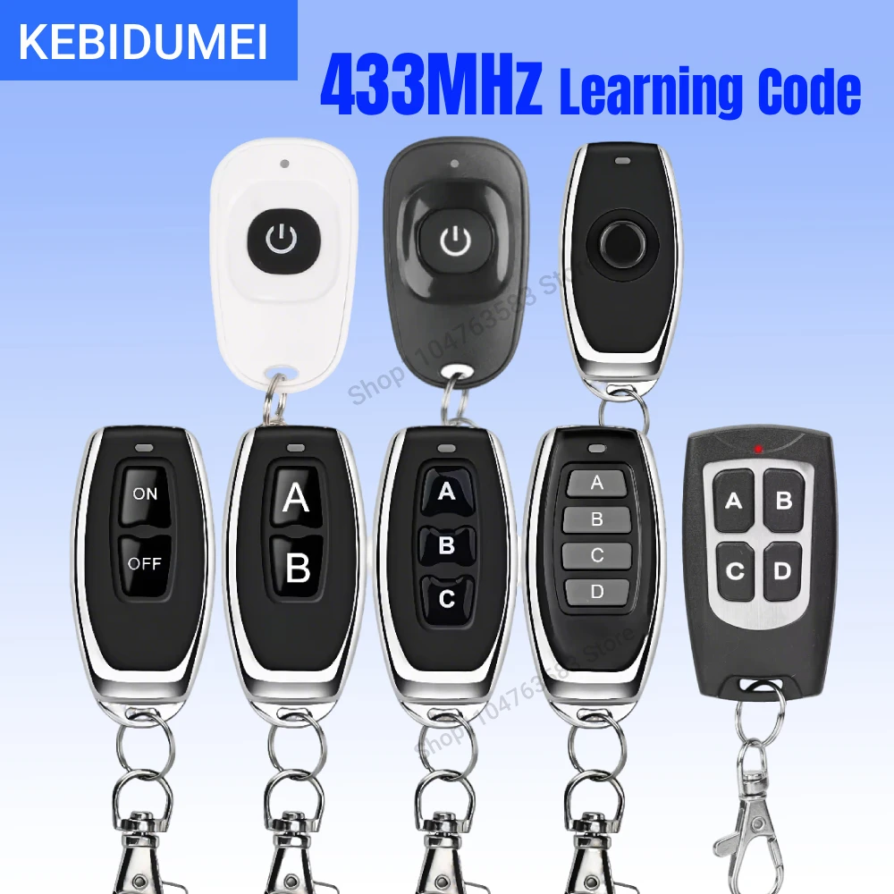 KEBIDUMEI 433MHz Learning Remote Control EV1527 RF Remote Control Smart Home Transmitter For Car Gat
