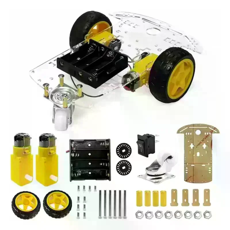 1 Set 2WD Low Cost Version Smart Robot Car Chassis Kit DIY Intelligent Car Chassis For Line-followin