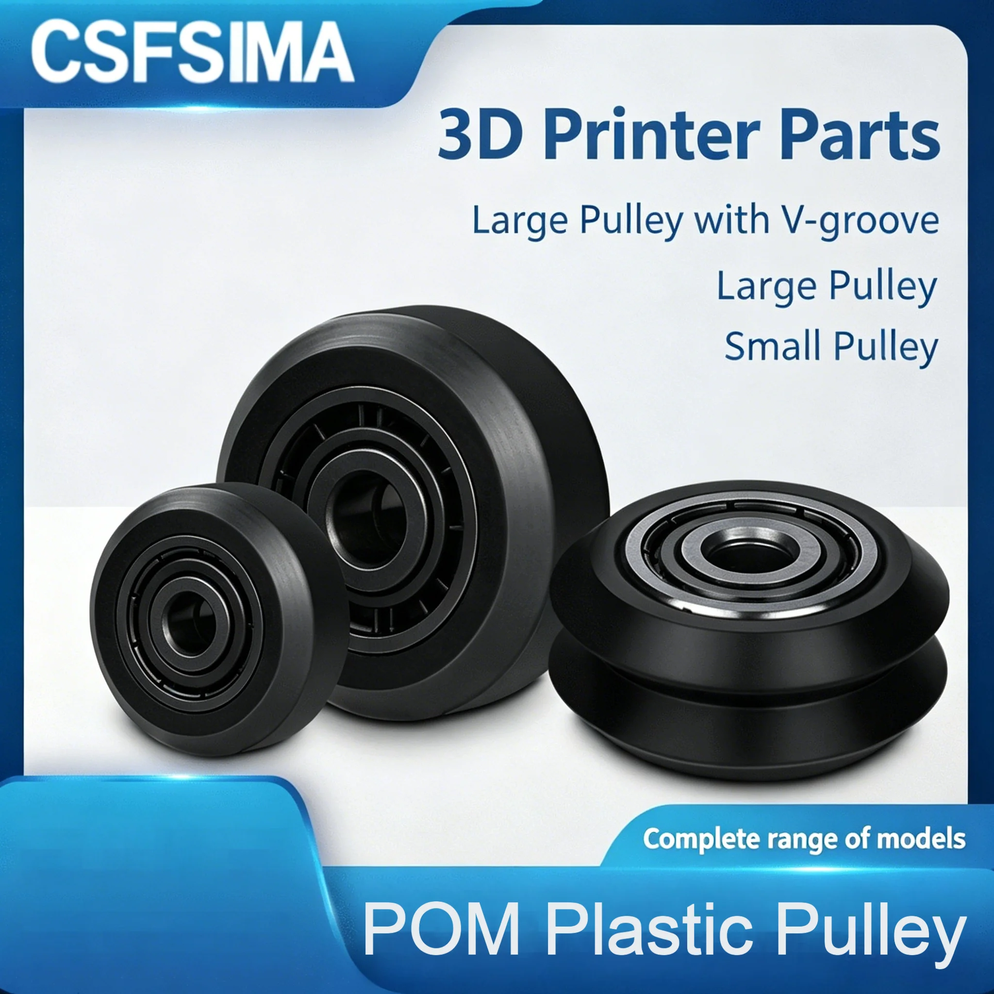 POM V Groove Pulley Kit with D-Bore Bearing, Large & Small Idler Wheels for 3D Printer Linear Rail M