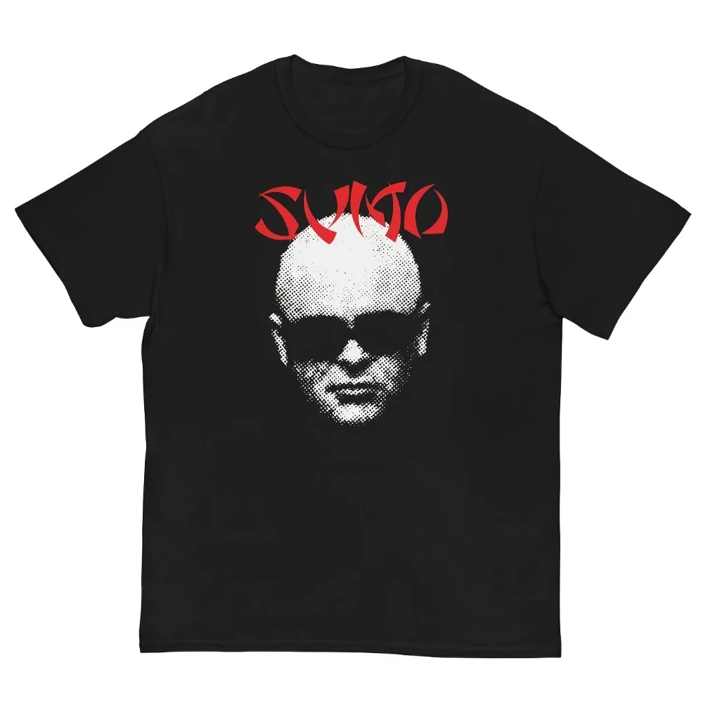 SUMO Men's Heavyweight T-Shirt Black Band Graphic Tee with SUITO Lettering for Divididos Luca Prodan